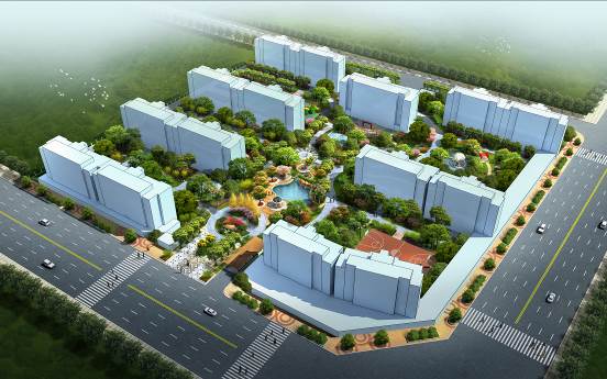25-江西省科技厅辉煌家园小区景观规划设计总体鸟瞰